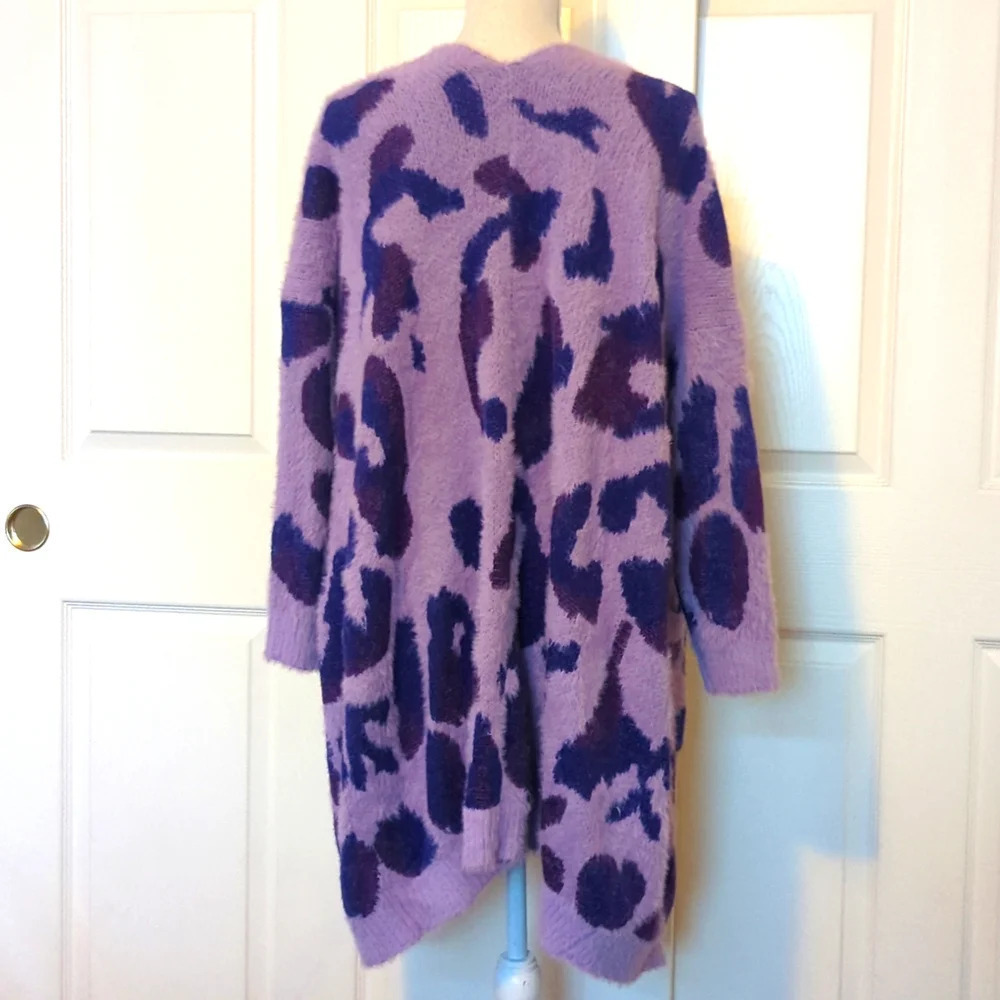 Privy leopard Angora Sweater Oversized Cardigan - Picture 8 of 10